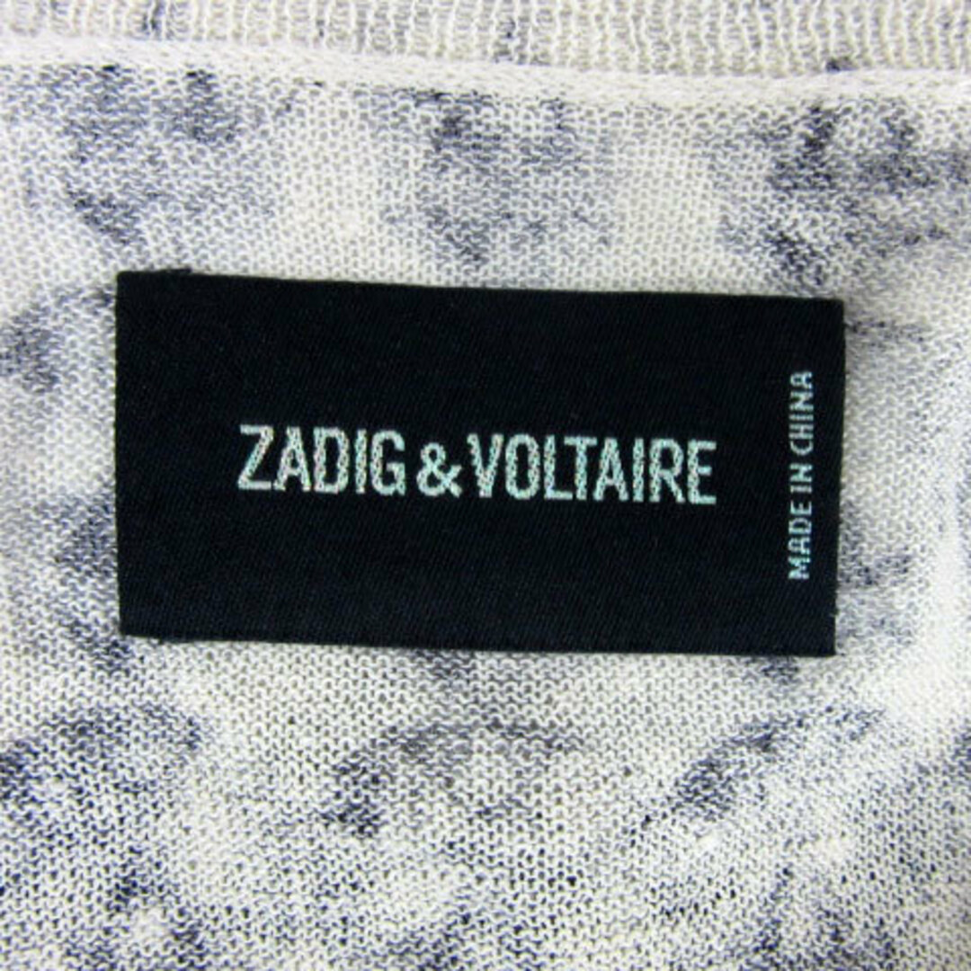 Zadig&Voltaire(ザディグエヴォルテール)のザディグ エ ヴォルテール ニットカーディガン スカル柄 総柄 XS ベージュ レディースのトップス(カーディガン)の商品写真