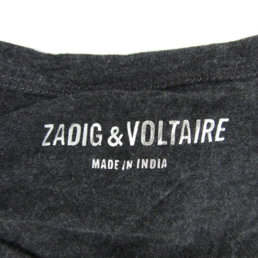 Zadig&Voltaire(ザディグエヴォルテール)のザディグ エ ヴォルテール カットソー ノースリーブ ビーズ XS ダークグレー レディースのトップス(カットソー(半袖/袖なし))の商品写真