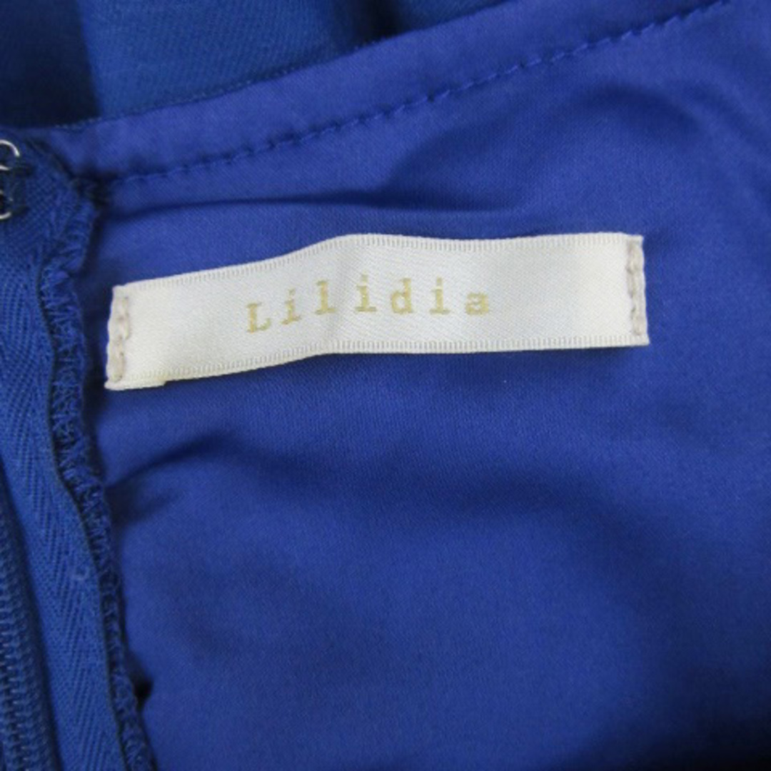 Lilidia(リリディア)のリリディア ワンピース ミニ丈 ノースリーブ 刺繍 切替 1 ブルー レディースのワンピース(ミニワンピース)の商品写真
