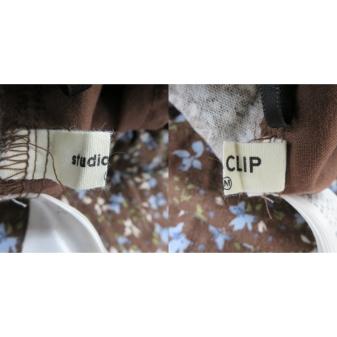 STUDIO CLIP(スタディオクリップ)のスタディオクリップ スカンツ ワイドパンツ 花柄 リネン M ブラウン ■MO レディースのパンツ(その他)の商品写真