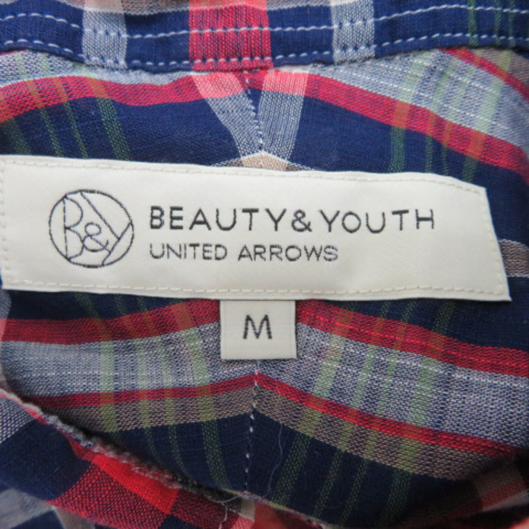 BEAUTY&YOUTH UNITED ARROWS(ビューティアンドユースユナイテッドアローズ)のB&Y ユナイテッドアローズ カジュアルシャツ 長袖 チェック柄 M レディースのトップス(シャツ/ブラウス(長袖/七分))の商品写真