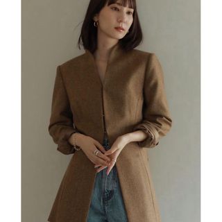 トゥデイフル(TODAYFUL)のlouren waistshape color nep tweed jacket(ノーカラージャケット)