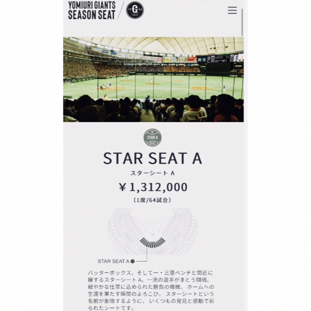 6.22 東京ドーム 巨人vs ヤクルト ネット裏 スターシートAペア チケットのスポーツ(野球)の商品写真