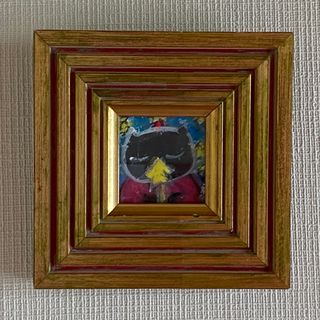 絵画。原画【夜空の下で星棒を持って願い事をする黒猫】(絵画/タペストリー)