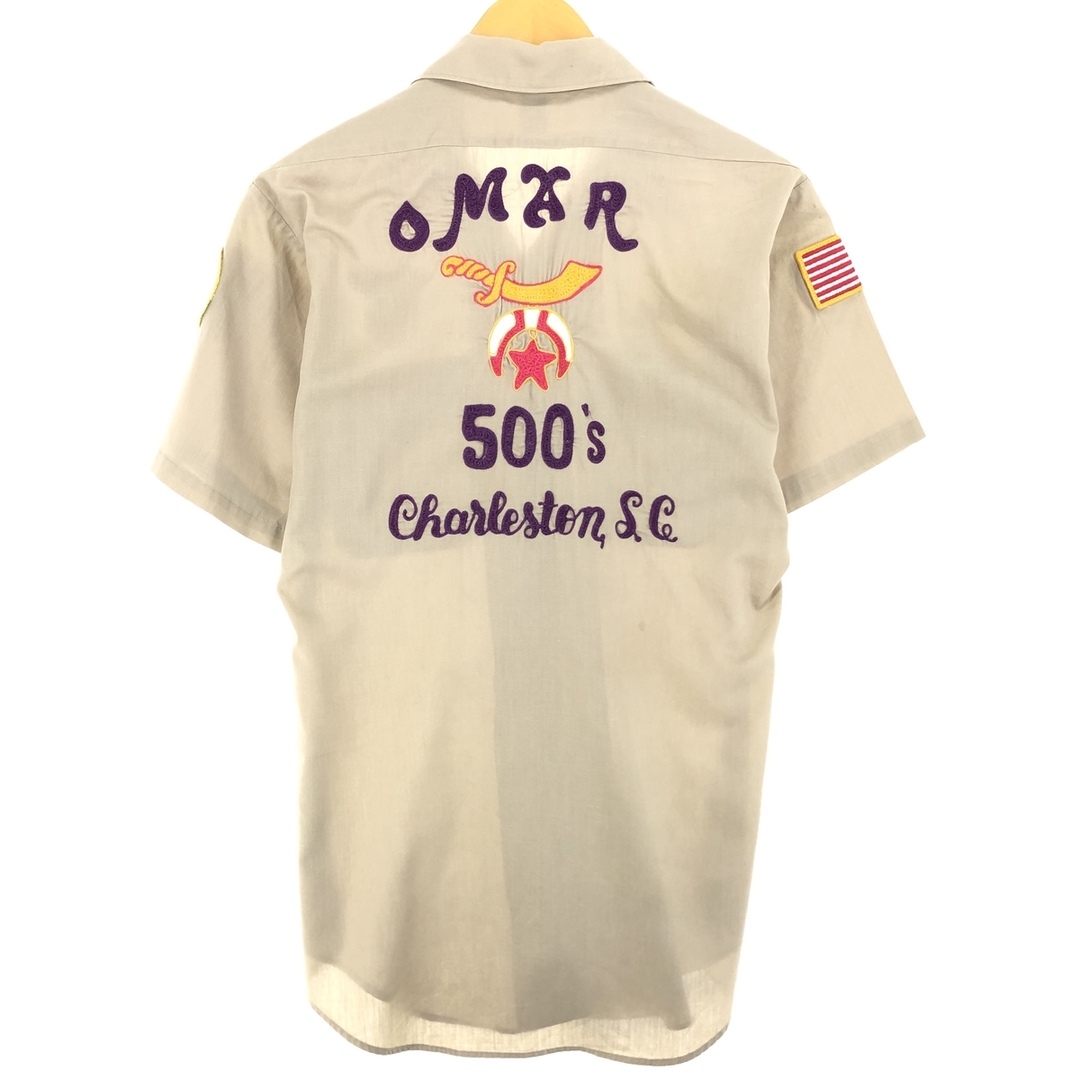 古着 70年代 FLYING CLOSS オープンカラー 半袖 ミリタリーシャツ メンズM ヴィンテージ /eaa446256 メンズのトップス(シャツ)の商品写真