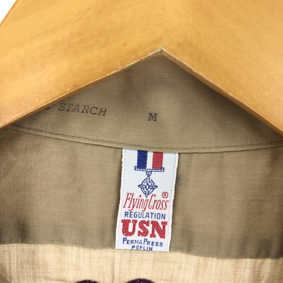 古着 70年代 FLYING CLOSS オープンカラー 半袖 ミリタリーシャツ メンズM ヴィンテージ /eaa446256 メンズのトップス(シャツ)の商品写真