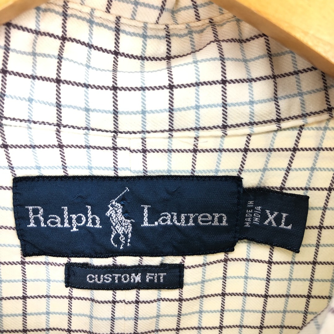 Ralph Lauren(ラルフローレン)の古着 ラルフローレン Ralph Lauren CUSTOM FIT 長袖 ボタンダウンチェックシャツ メンズXL /eaa446778 メンズのトップス(シャツ)の商品写真