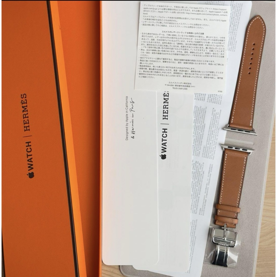 Apple(アップル)の1666 Apple Watch エルメス　ブラウン　バックル　HERMES メンズの時計(レザーベルト)の商品写真