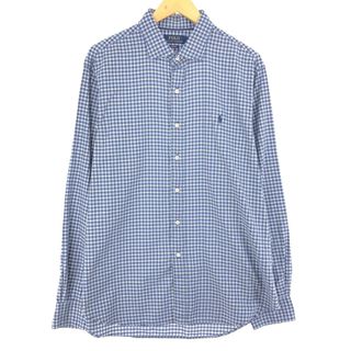 ラルフローレン(Ralph Lauren)の古着 ラルフローレン Ralph Lauren SLIM FIT スリムフィット 長袖 ボタンダウンチェックシャツ メンズXL /eaa446779(シャツ)