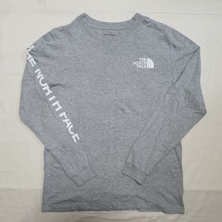 ザノースフェイス(THE NORTH FACE)のノースフェイス ロングスリーブ袖ロゴプリントティー L グレー 長袖 ロンT(Tシャツ/カットソー(七分/長袖))