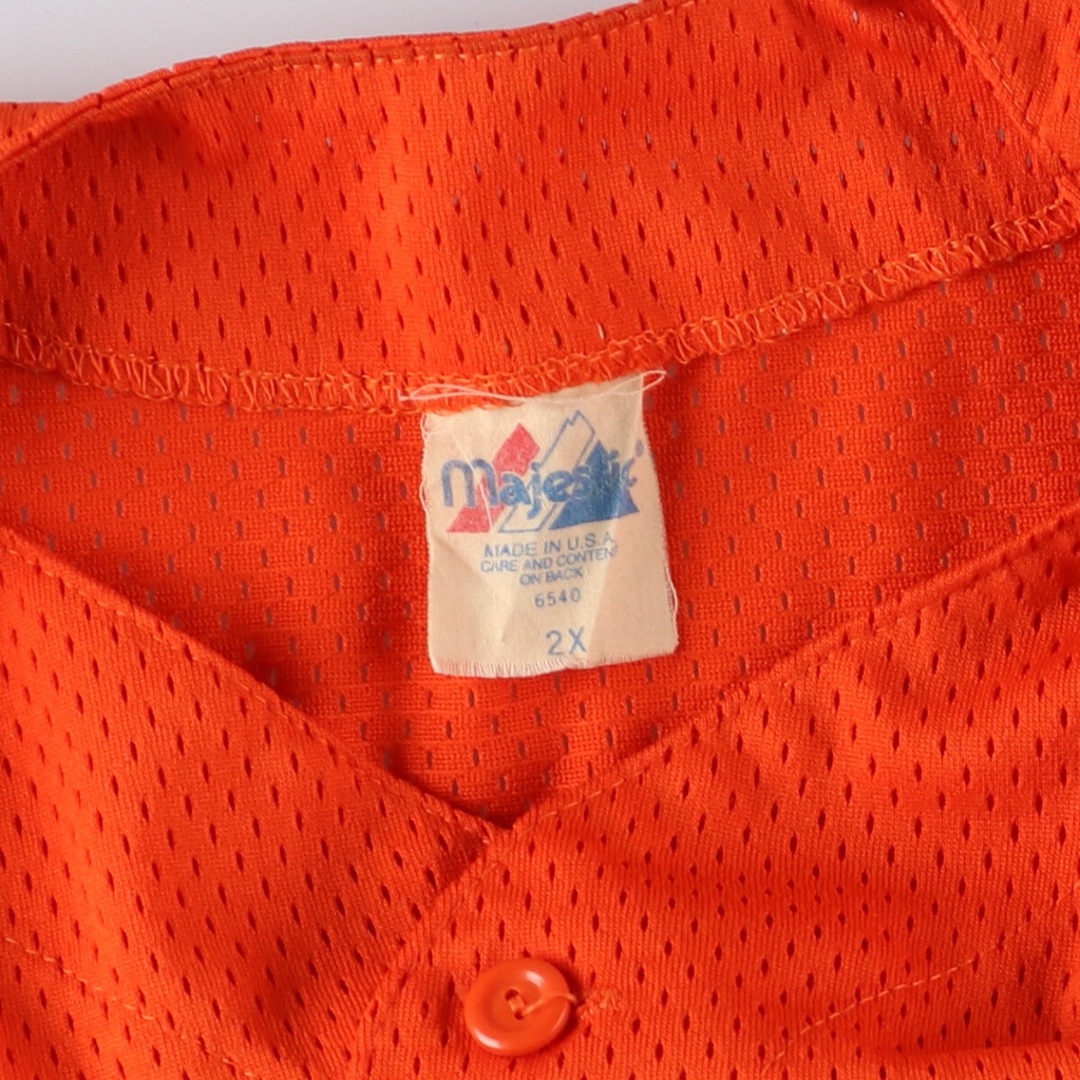 古着 90年代 MAJESTIC MLB NEW YORK METS ニューヨークメッツ メッシュ ゲームシャツ ベースボールシャツ USA製 メンズXXL ヴィンテージ /eaa441711 メンズのトップス(シャツ)の商品写真