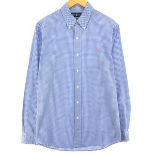 ラルフローレン(Ralph Lauren)の古着 ラルフローレン Ralph Lauren CUSTOM FIT ギンガムチェック 長袖 ボタンダウンチェックシャツ メンズL /eaa446782(シャツ)