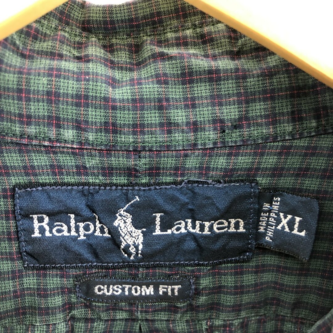 Ralph Lauren(ラルフローレン)の古着 ラルフローレン Ralph Lauren CUSTOM FIT 長袖 ボタンダウンチェックシャツ メンズXL /eaa446784 メンズのトップス(シャツ)の商品写真