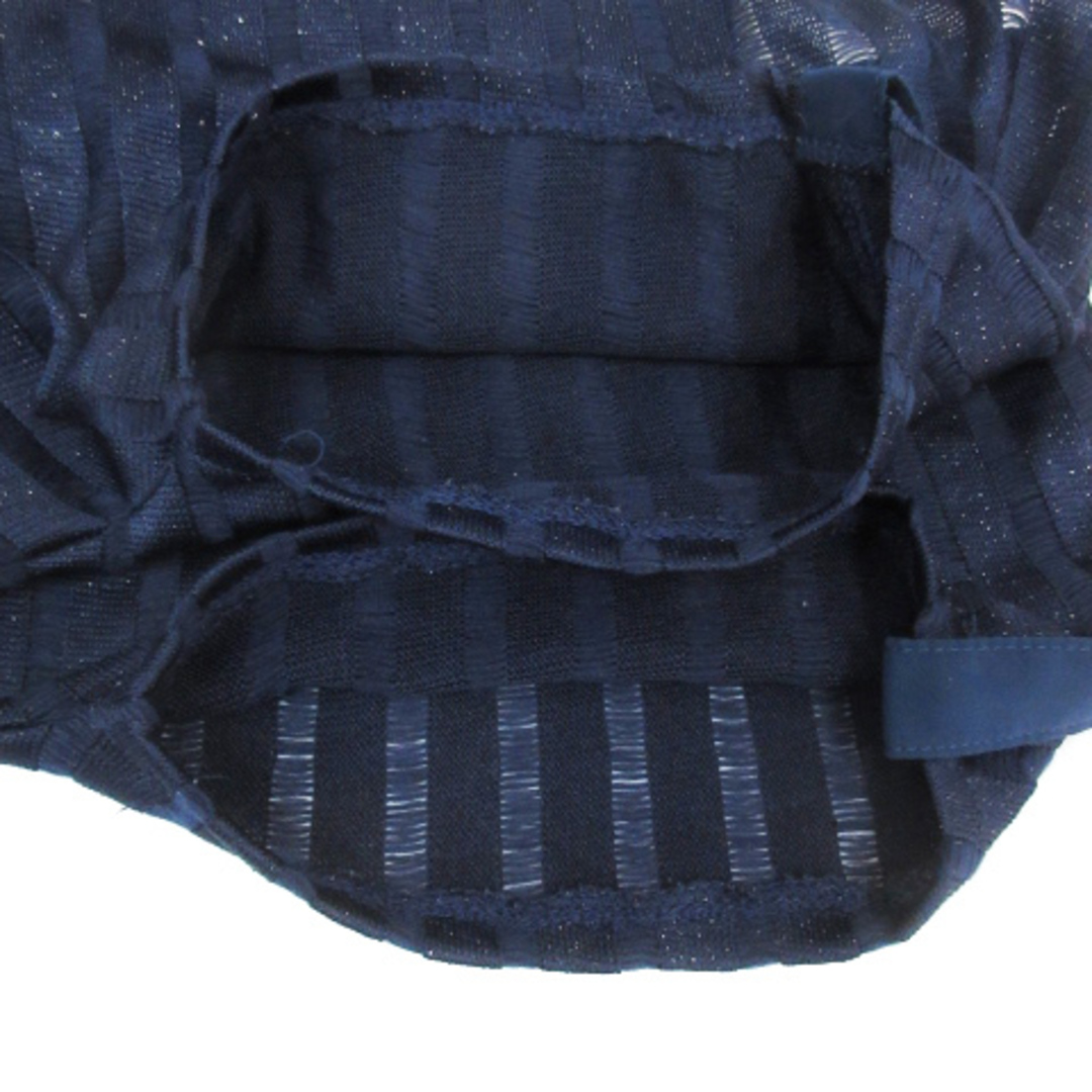 NATURAL BEAUTY BASIC(ナチュラルビューティーベーシック)のナチュラルビューティーベーシック カットソー 半袖 M 紺 ネイビー シルバー レディースのトップス(カットソー(半袖/袖なし))の商品写真