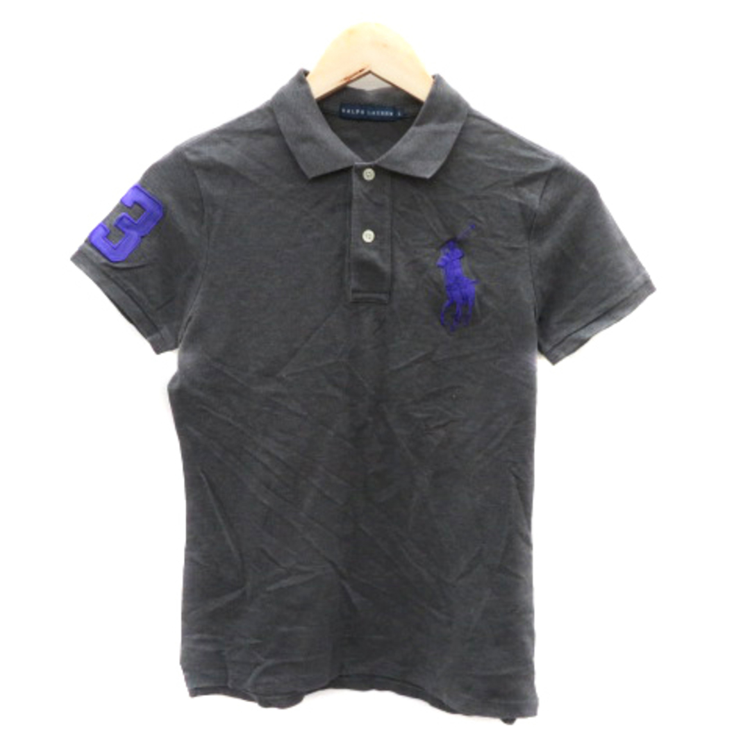 Ralph Lauren(ラルフローレン)のラルフローレン ポロシャツ 半袖 ポロカラー ビッグポニー ロゴ刺繡 L グレー メンズのトップス(ポロシャツ)の商品写真