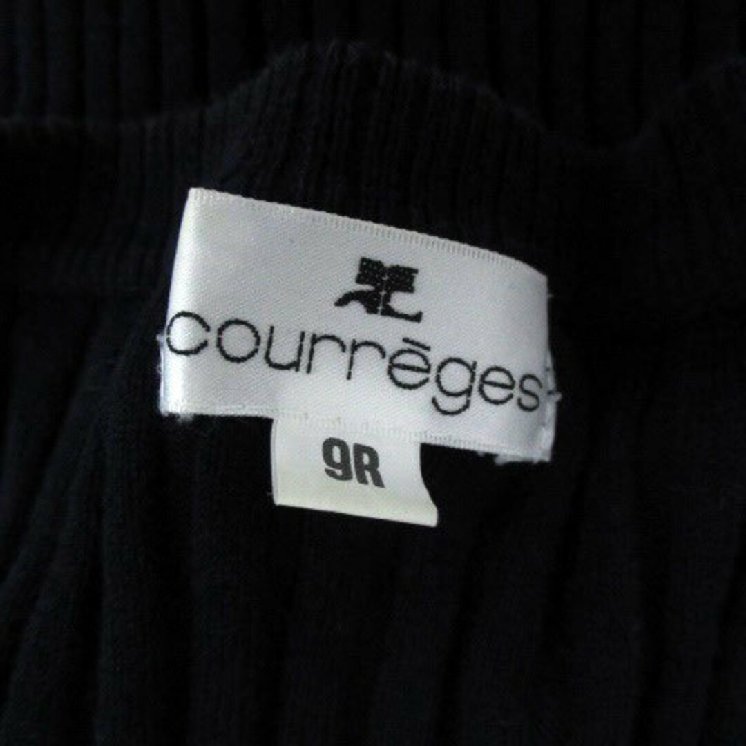 Courreges(クレージュ)のクレージュ ニットカーディガン リブ Vネック 無地 9R M 紺 ネイビー レディースのトップス(カーディガン)の商品写真