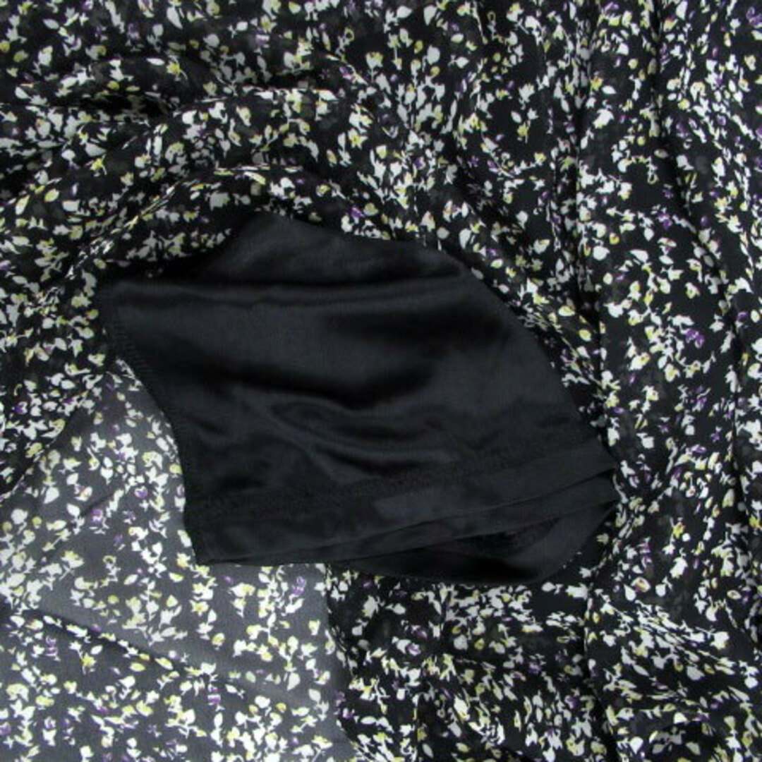 Rope' Picnic(ロペピクニック)のロペピクニック ドッキングワンピース 半袖 花柄 40 L マルチカラー 黒 レディースのワンピース(ロングワンピース/マキシワンピース)の商品写真