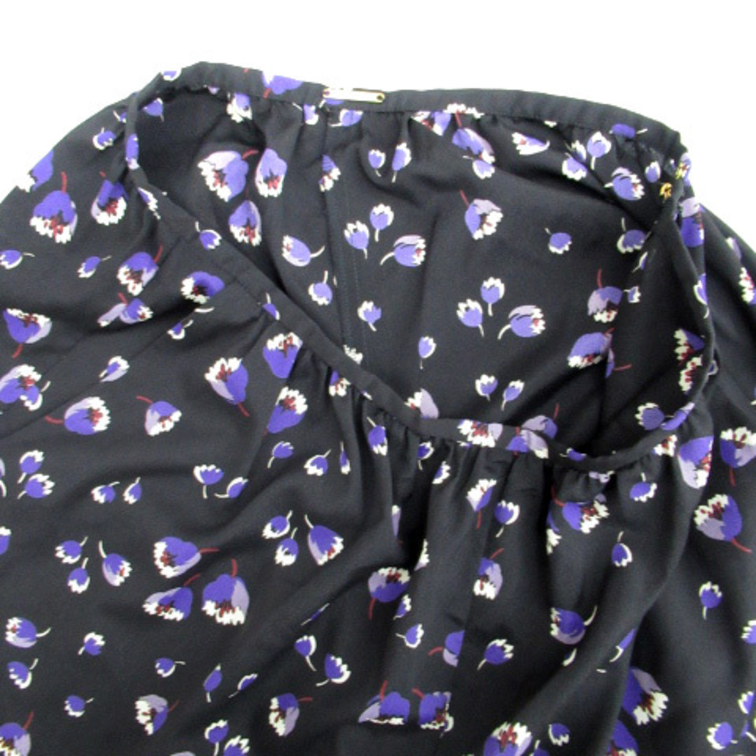 aquagirl(アクアガール)のアクアガール スカーチョ ガウチョパンツ 七分丈 36 マルチカラー 黒 紫 レディースのパンツ(その他)の商品写真