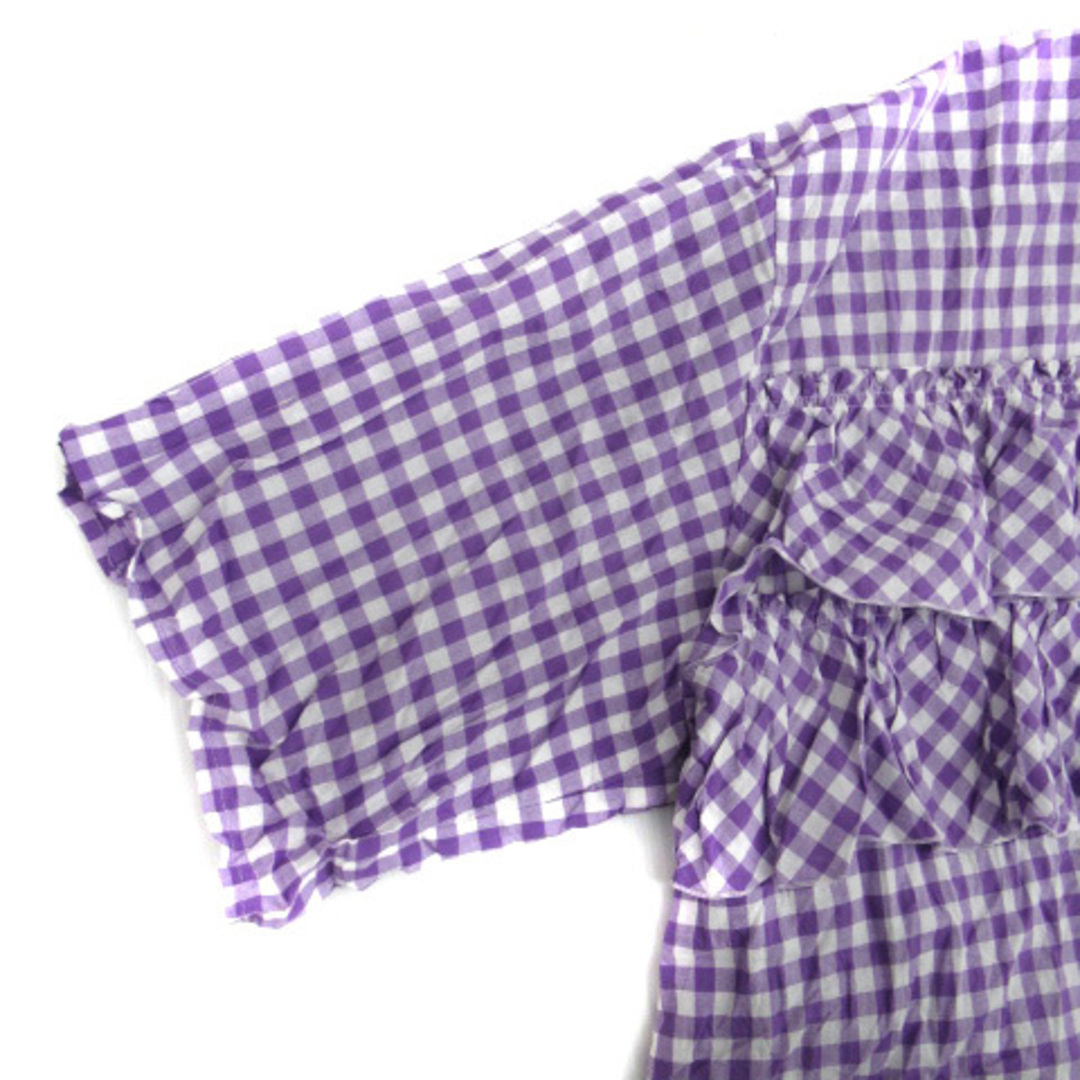 other(アザー)のTEEE ティー シャツチュニック ギンガムチェック柄 40 オーバーサイズ 紫 レディースのトップス(チュニック)の商品写真