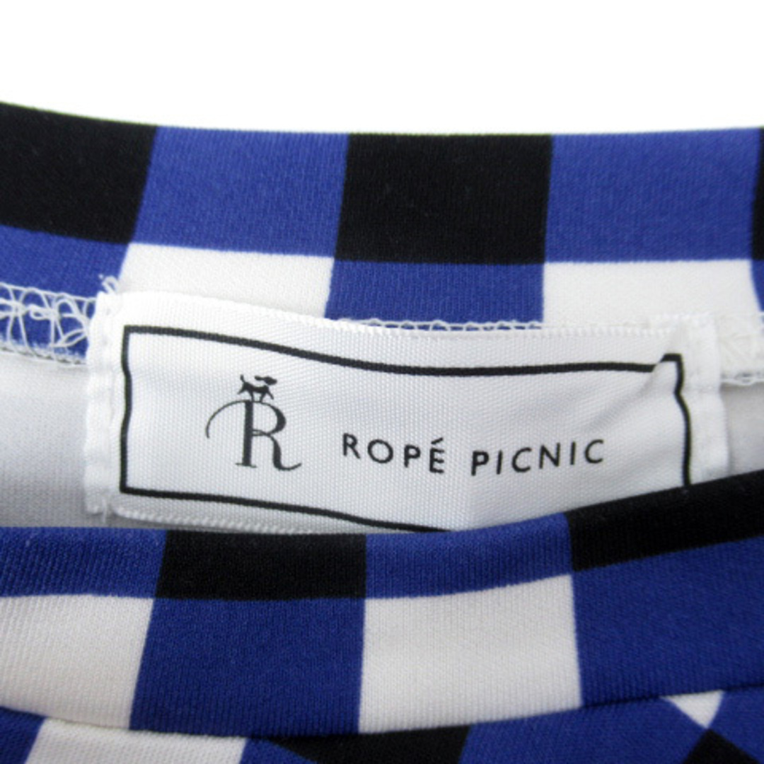 Rope' Picnic(ロペピクニック)のロペピクニック カットソー 七分袖 ギンガムチェック柄 38 M 青 黒 白 レディースのトップス(その他)の商品写真