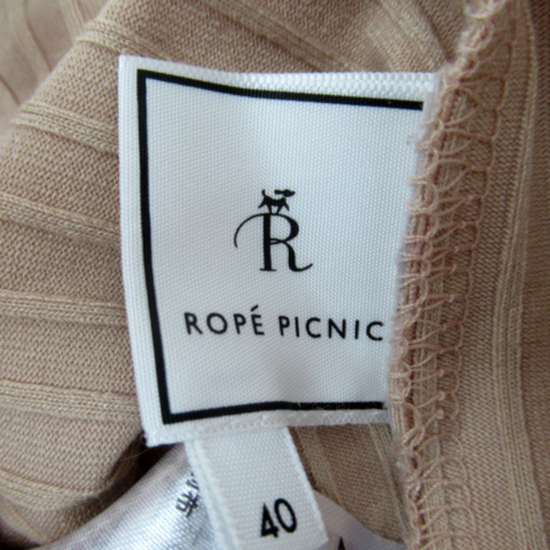 Rope' Picnic(ロペピクニック)のロペピクニック リブカットソー 半袖 シースルー ドット柄 40 L ベージュ レディースのトップス(カットソー(半袖/袖なし))の商品写真