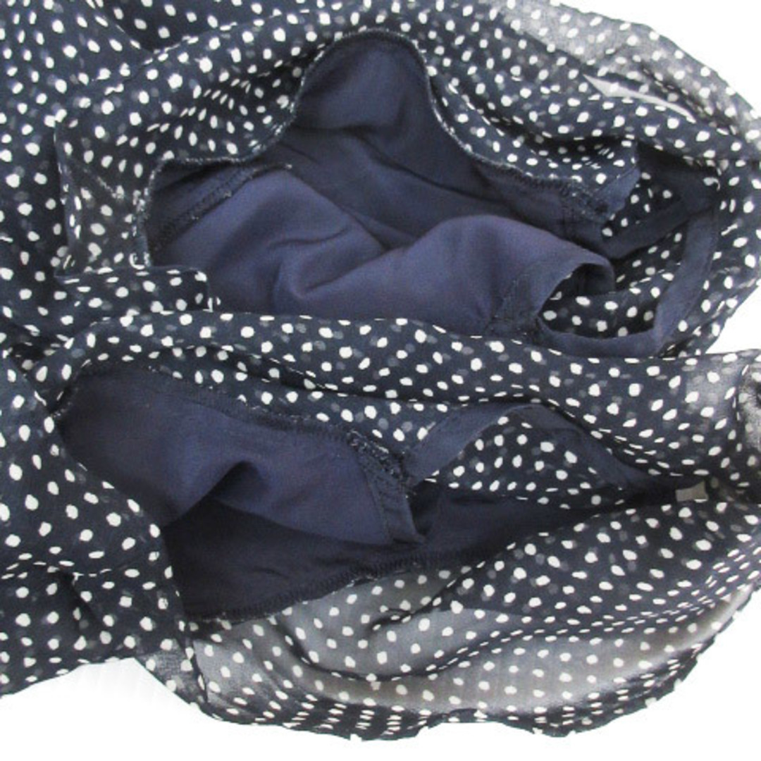 UNTITLED(アンタイトル)のアンタイトル ブラウス カットソー 半袖 スクエアネック 水玉柄 2 M 紺 白 レディースのトップス(シャツ/ブラウス(半袖/袖なし))の商品写真