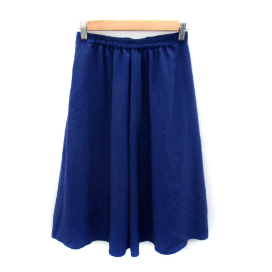 INDIVI(インディヴィ)のインディヴィ INDIVI フレアスカート ミモレ丈 38 M 紺 ネイビー レディースのスカート(ひざ丈スカート)の商品写真