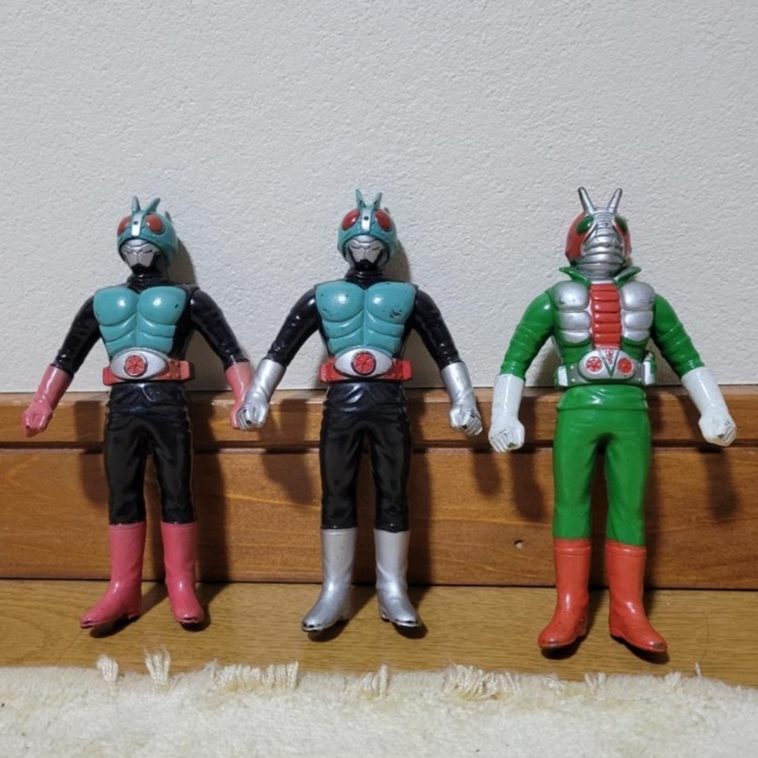 BANDAI - 石森プロ1989年日本製仮面ライダー1号2号V3ソフビ BANDAI - 石森プロ1989年日本製仮面ライダー1号2号V3ソフビ