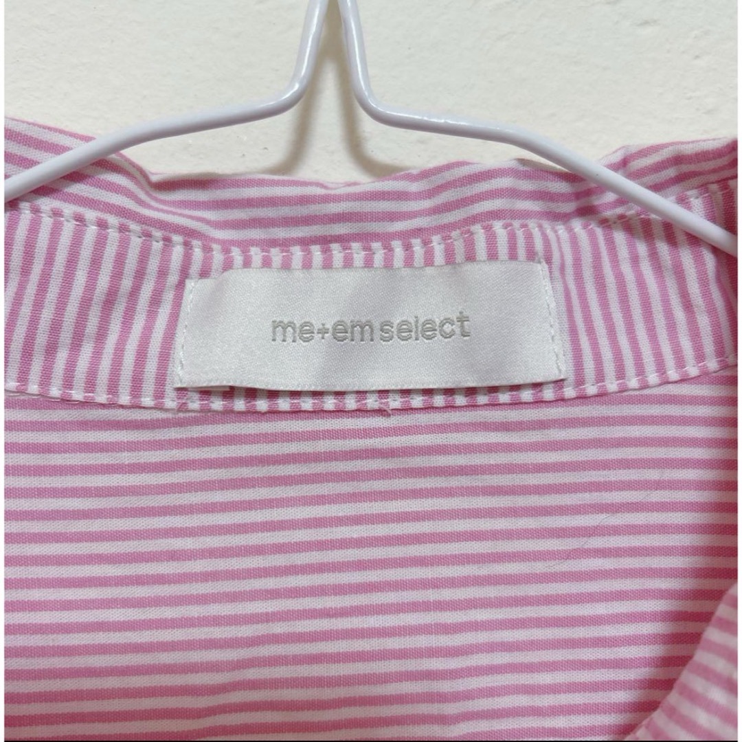 me+em select ストライプシャツ ピンク レディースのトップス(シャツ/ブラウス(長袖/七分))の商品写真