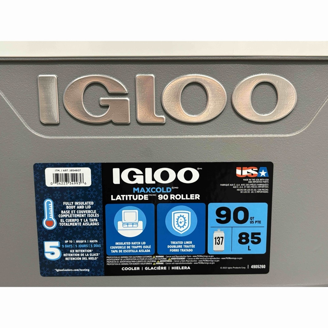 IGLOO(イグルー)の【新品未使用】イグルー　マックスコールド90QT (85L) クーラーボックス スポーツ/アウトドアのスポーツ/アウトドア その他(その他)の商品写真