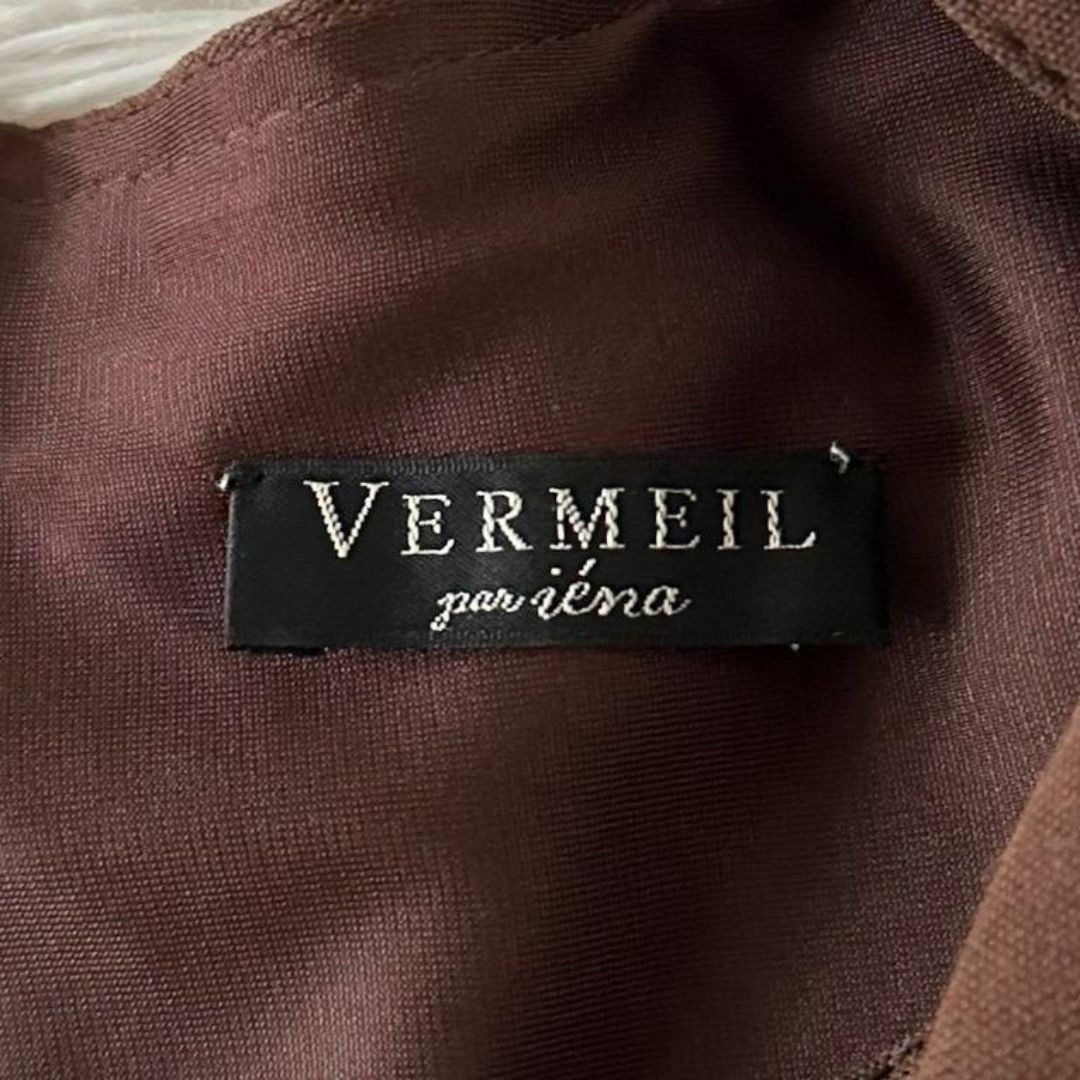 VERMEIL par iena(ヴェルメイユパーイエナ)の【レア】VERMEIL par iena リネンライク オールインワン ブラウン レディースのパンツ(オールインワン)の商品写真