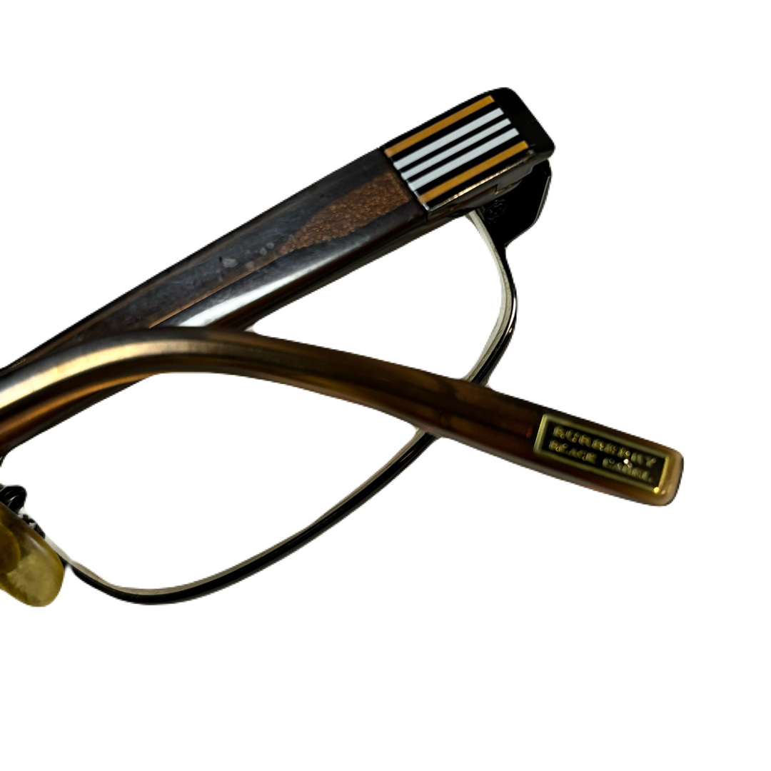 BURBERRY BLACK LABEL(バーバリーブラックレーベル)のBURBERRYブラックレーベル メガネ 度付き眼鏡 ブラウン系ライン入 メンズのファッション小物(サングラス/メガネ)の商品写真