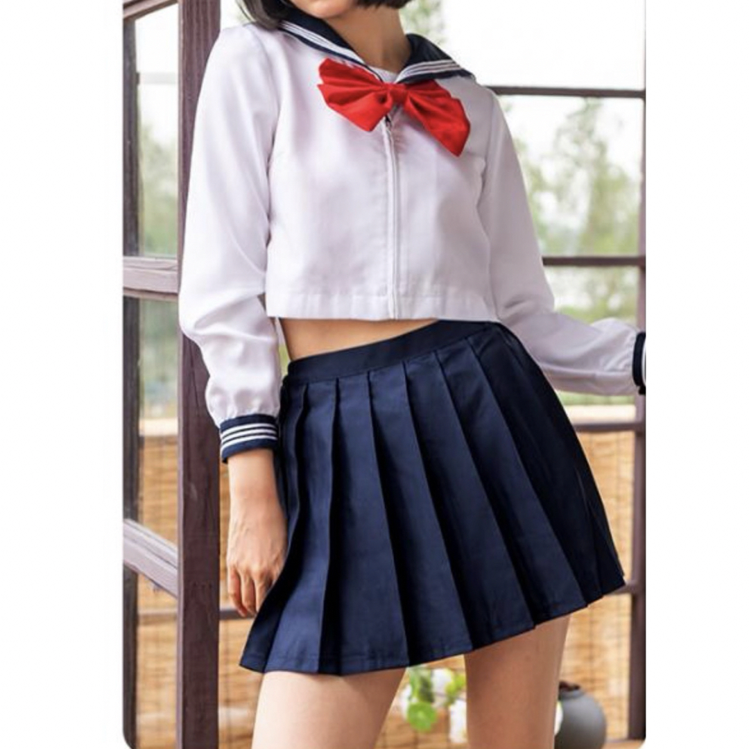 新品未使用　Lサイズ　長袖セーラー服　3点セット　コスプレ　制服　レディース レディースのトップス(その他)の商品写真