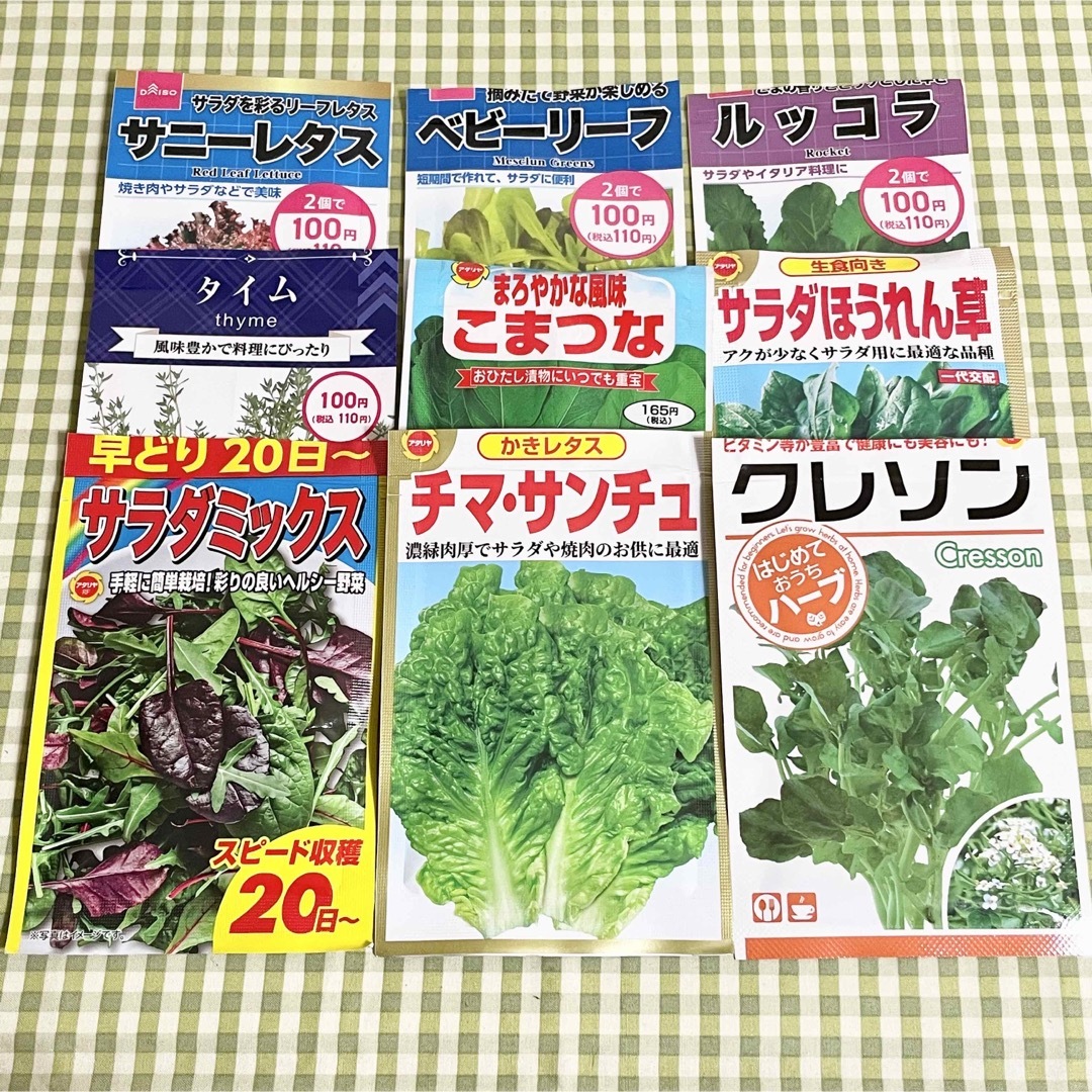 野菜の種 お裾分け 9種類 各20粒＋α 食品/飲料/酒の食品(野菜)の商品写真