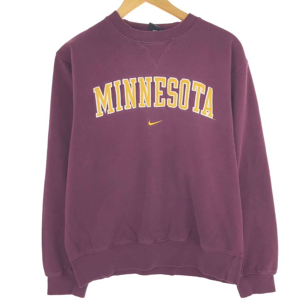 NIKE(ナイキ)の古着 00年代 ナイキ NIKE TEAM MINNESOTA ミネソタ大学 カレッジスウェットシャツ トレーナー メンズL /eaa399996 メンズのトップス(スウェット)の商品写真