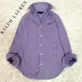 ラルフローレン(Ralph Lauren)の極美品✨ Ralph Lauren SLIM FITストライプシャツ パープル(シャツ/ブラウス(長袖/七分))