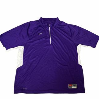 ナイキ(NIKE)のNIKE ジャージ 半袖Tシャツ ハーフジップ DRI-FIT ロゴ刺繍c86(Tシャツ/カットソー(半袖/袖なし))