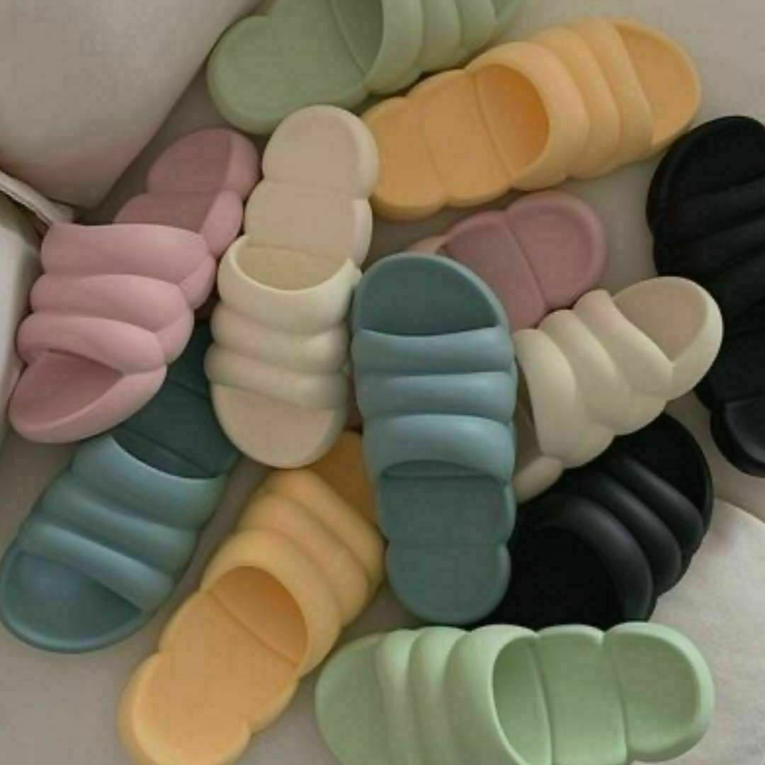 もこもこ マカロン サンダル スリッパ マシュマロ 可愛い 韓国 ルームシューズ レディースの靴/シューズ(サンダル)の商品写真