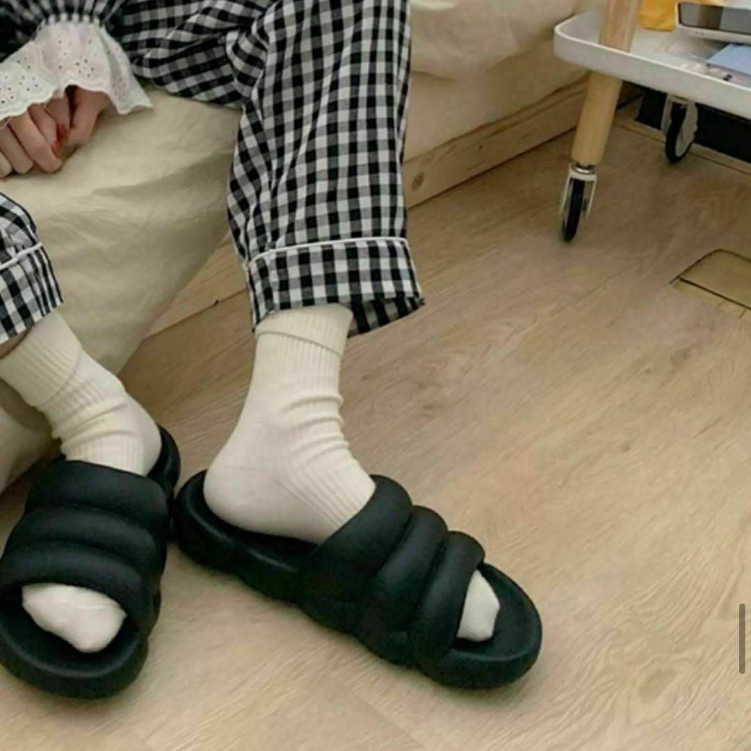 もこもこ マカロン サンダル スリッパ マシュマロ 可愛い 韓国 ルームシューズ レディースの靴/シューズ(サンダル)の商品写真