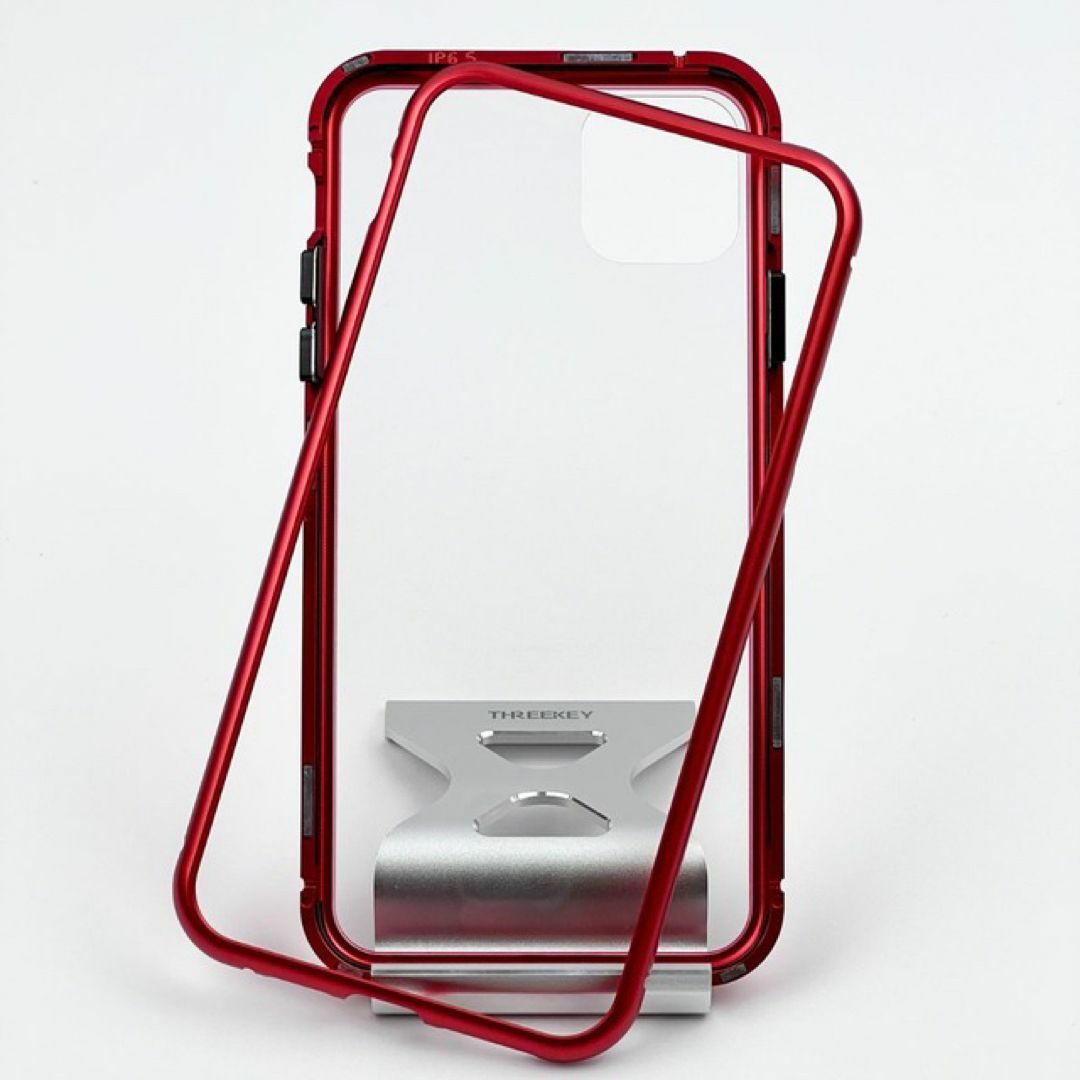 新品 iPhone 11 Max 6.5 保護 ケース 透明 クリアー レッド スマホ/家電/カメラのスマホアクセサリー(iPhoneケース)の商品写真