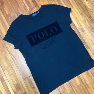 ポロラルフローレン(POLO RALPH LAUREN)の美品　ラルフローレン　ロゴT  ポロロゴ　ブラック　M(Tシャツ(半袖/袖なし))
