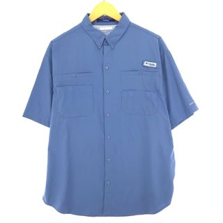 コロンビア(Columbia)の古着 コロンビア Columbia PFG OMNI-SHADE ボタンダウン 半袖 フィッシングシャツ メンズL  /eaa445532(シャツ)