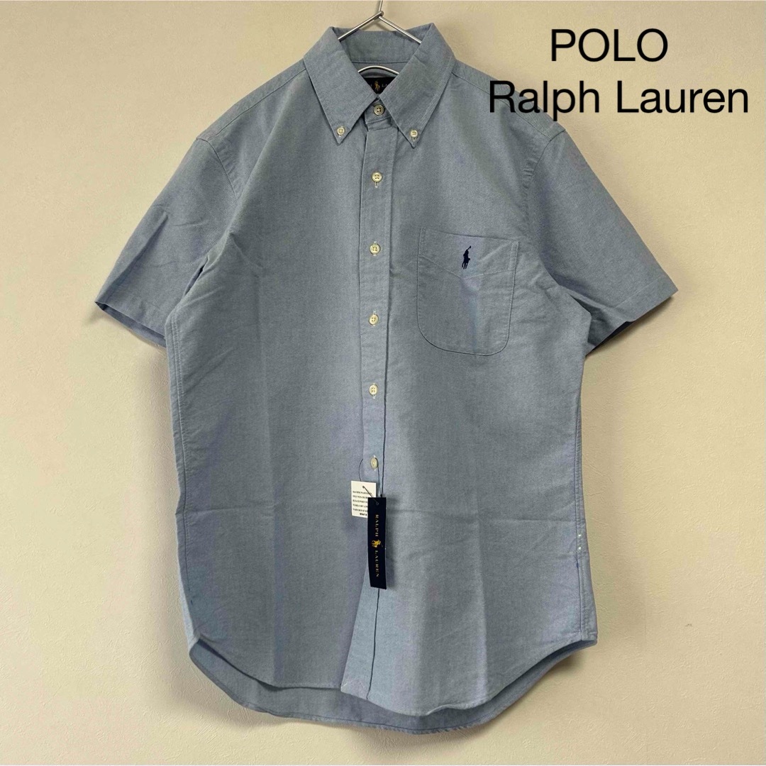 Ralph Lauren(ラルフローレン)の新品 90s POLO Ralph Lauren 半袖BDシャツ ブルー メンズのトップス(シャツ)の商品写真