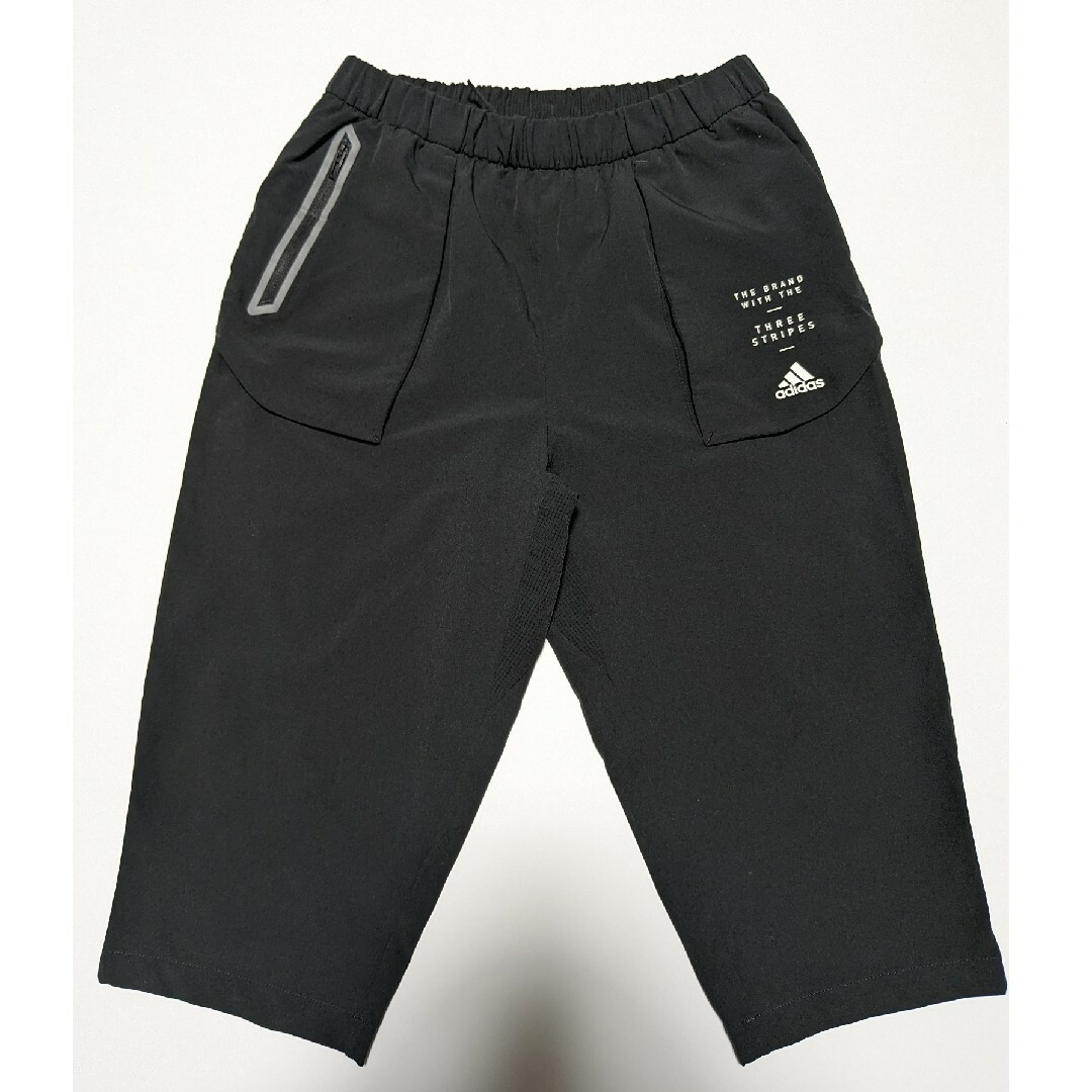 adidas(アディダス)の中古 アディダス adidas 七分丈パンツ キッズ 黒 160cm キッズ/ベビー/マタニティのキッズ服男の子用(90cm~)(パンツ/スパッツ)の商品写真