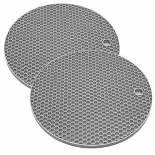 鍋敷き ハニカム構造 ダイニングテーブル保護 2点セット 耐熱シリコン製 置いた(調理道具/製菓道具)
