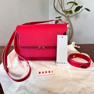 Marni - 【美品】マルニ　トランクバッグ　ショルダー　サフィアーノ　カーフスキン　赤