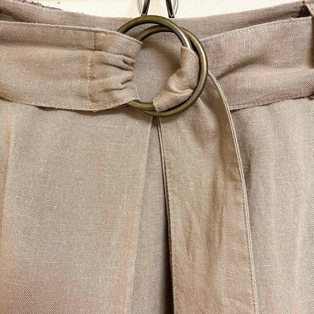 ブギウギ　リネン　フレアマキシスカート　ロングスカート　ブラウン　M ナチュラル レディースのスカート(ロングスカート)の商品写真