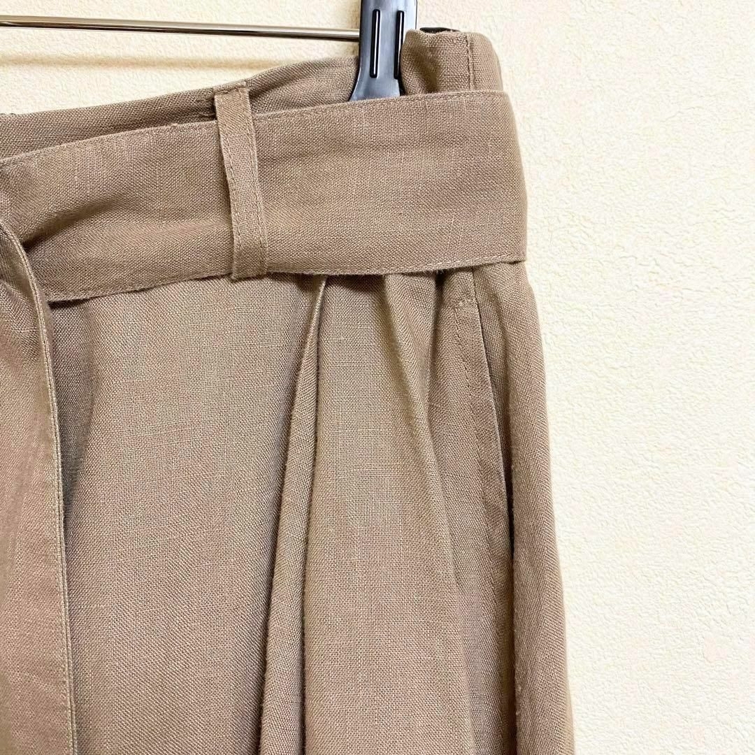 ブギウギ　リネン　フレアマキシスカート　ロングスカート　ブラウン　M ナチュラル レディースのスカート(ロングスカート)の商品写真