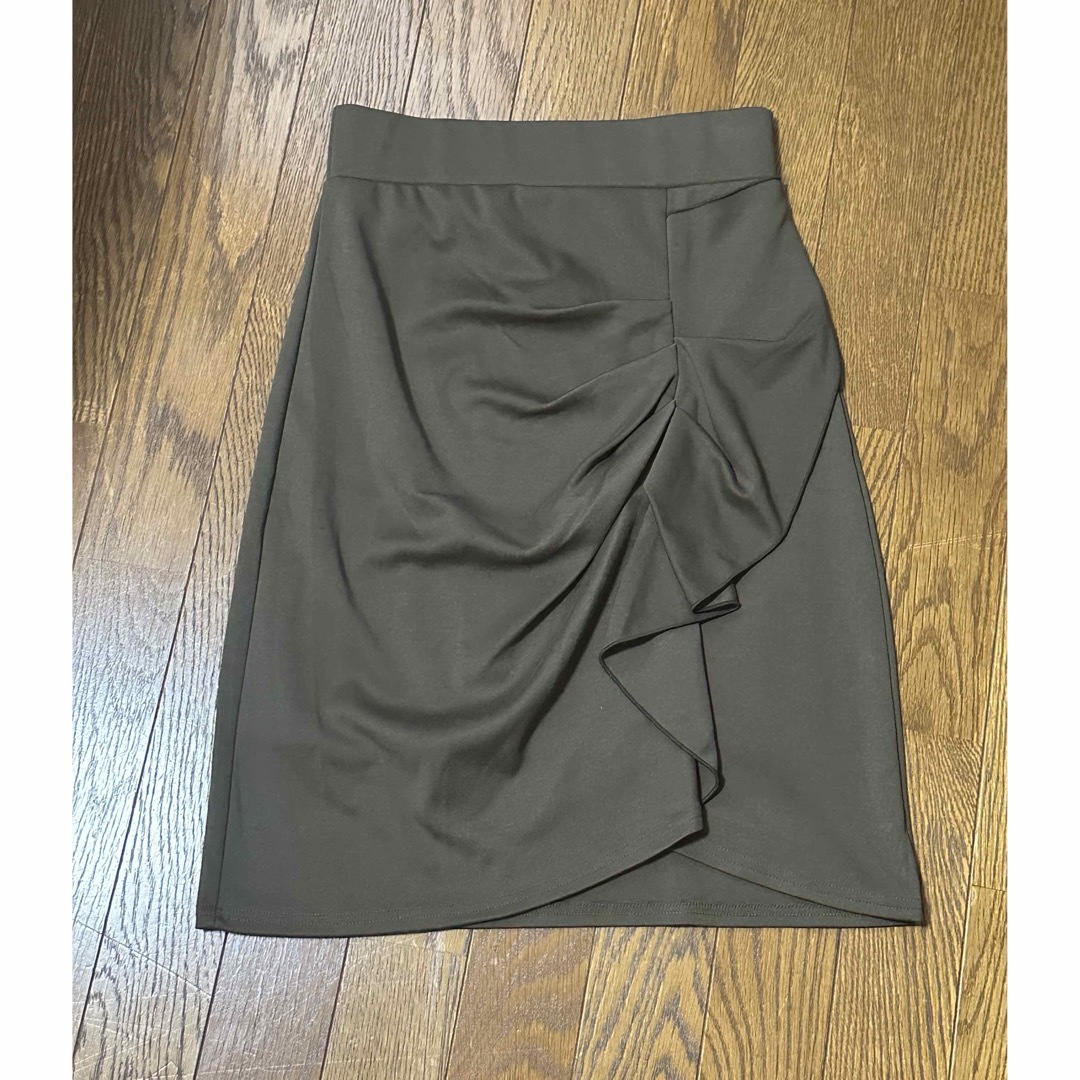 ドレープ付き スカート レディースのスカート(ひざ丈スカート)の商品写真