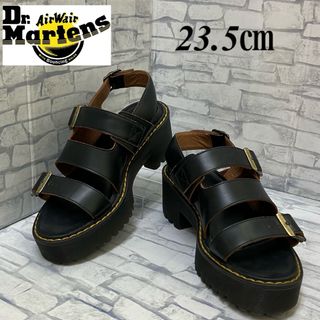 ドクターマーチン(Dr.Martens)の【美品】ドクターマーチン サンダル Ariel 23.5㎝ レザー 黒 厚底(サンダル)